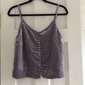 Madewell Velvet Button Crop Cami Size 0 NWT